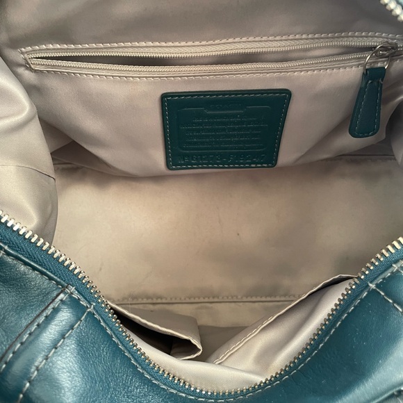 EUC Coach “Ashley” Leather Satchel | Teal Blue - Picture 10 of 13